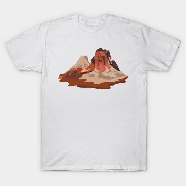 Red Mountains T-Shirt by Mako Design 